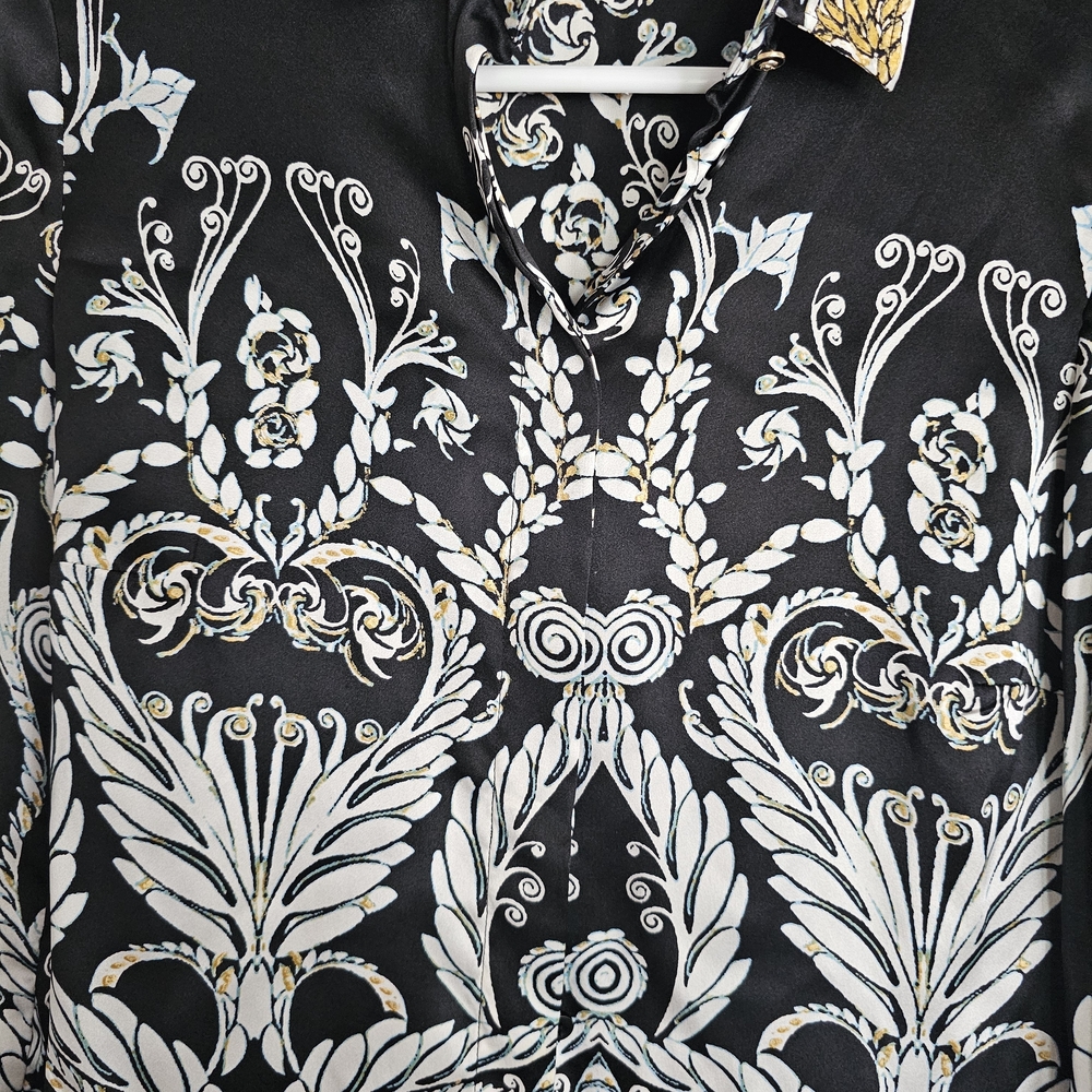 Just Cavalli Black and Gold Baroque Button Down Shirt - Picture 4 of 11